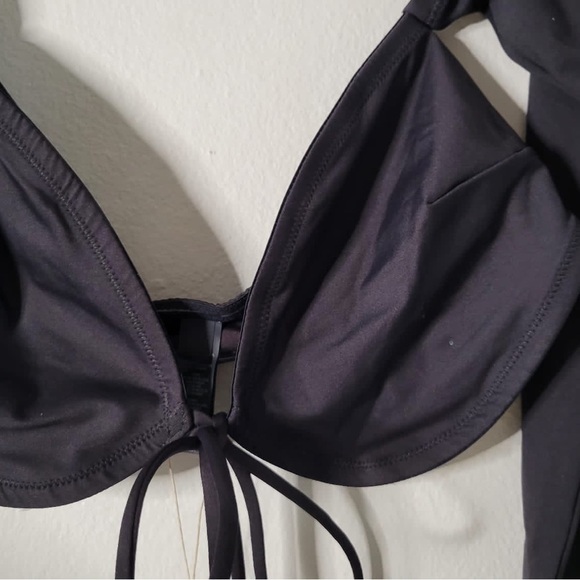 NWT Skims Signature Swim Long Sleeve Bikini Top in Onyx Women’s Sz M - Picture 5 of 11